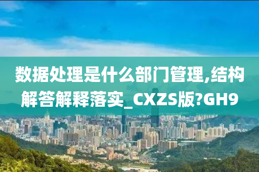 数据处理是什么部门管理,结构解答解释落实_CXZS版?GH9