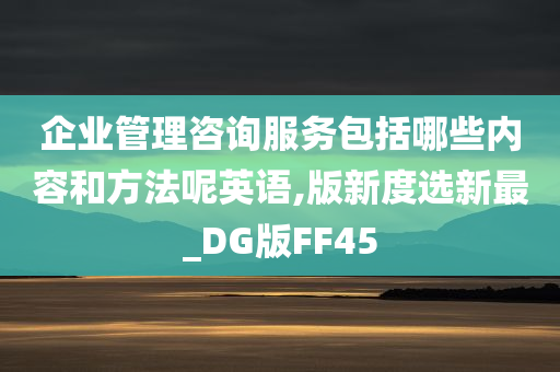 企业管理咨询服务包括哪些内容和方法呢英语,版新度选新最_DG版FF45