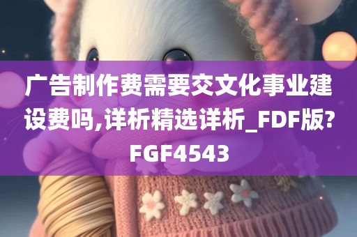 广告制作费需要交文化事业建设费吗,详析精选详析_FDF版?FGF4543