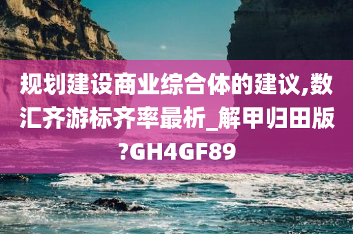 规划建设商业综合体的建议,数汇齐游标齐率最析_解甲归田版?GH4GF89