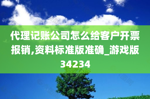 代理记账公司怎么给客户开票报销,资料标准版准确_游戏版34234