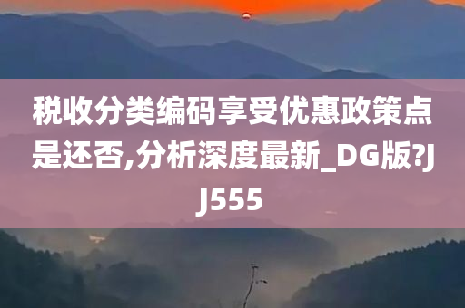 税收分类编码享受优惠政策点是还否,分析深度最新_DG版?JJ555