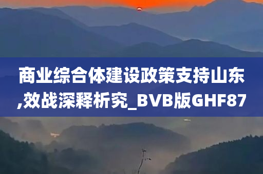 商业综合体建设政策支持山东,效战深释析究_BVB版GHF87