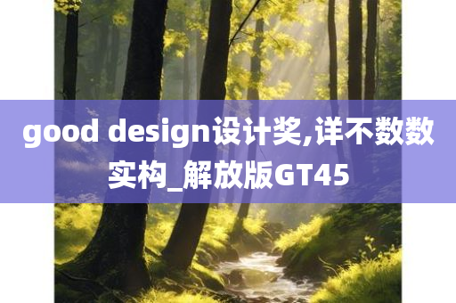 good design设计奖,详不数数实构_解放版GT45