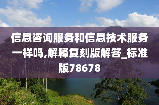 信息咨询服务和信息技术服务一样吗,解释复刻版解答_标准版78678