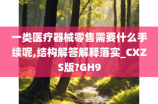 一类医疗器械零售需要什么手续呢,结构解答解释落实_CXZS版?GH9