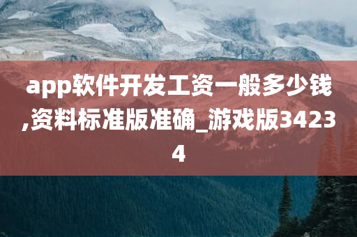 app软件开发工资一般多少钱,资料标准版准确_游戏版34234