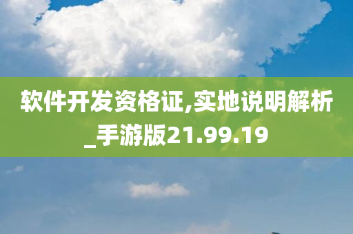 软件开发资格证,实地说明解析_手游版21.99.19