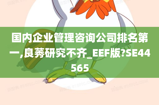 国内企业管理咨询公司排名第一,良莠研究不齐_EEF版?SE44565