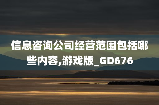 信息咨询公司经营范围包括哪些内容,游戏版_GD676