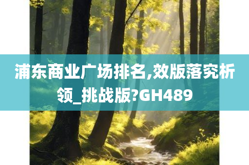 浦东商业广场排名,效版落究析领_挑战版?GH489